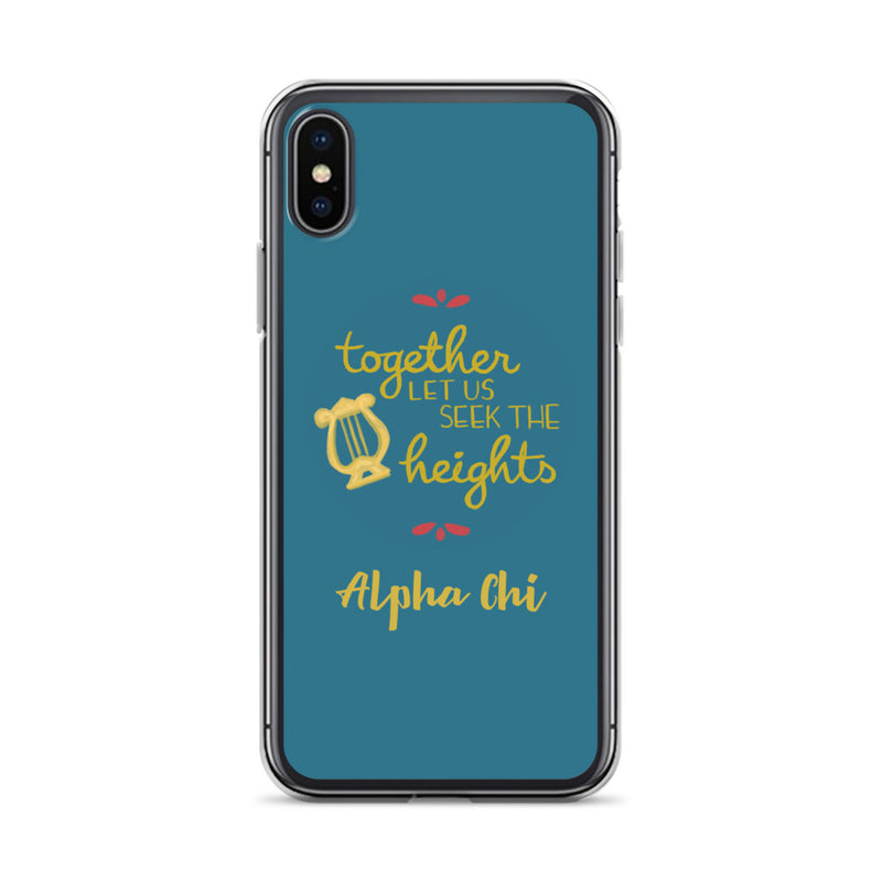 Alpha Chi Omega Motto Teal iPhone Case on X or XS iPhone
