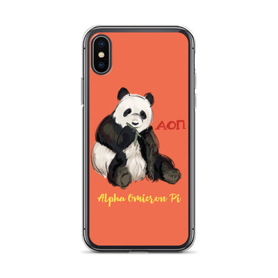 Alpha Omicron Pi Panda Coral iPhone Case