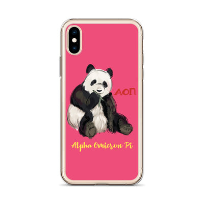 Alpha Omicron Pi Panda Pink iPhone Case
