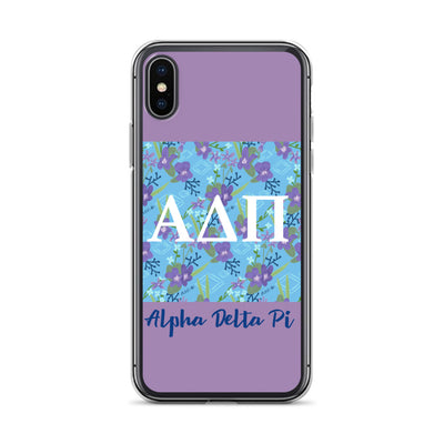 Alpha Delta Pi Greek Letters Purple iPhone Case