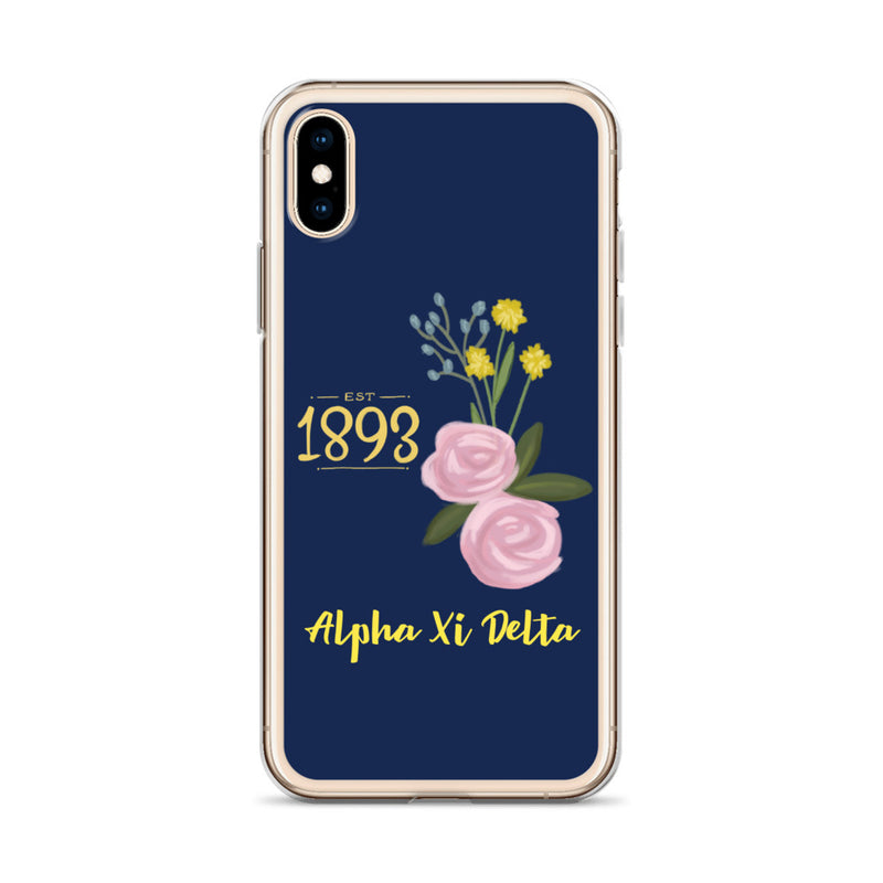 Alpha Xi Delta Founders Day Navy Blue iPhone Case
