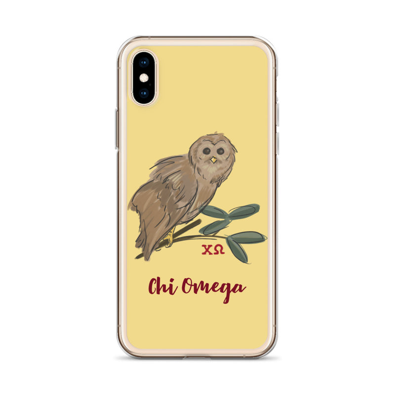 Chi Omega Gold Owl Mascot iPhone Case