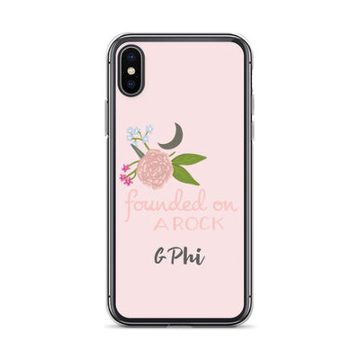 Gamma Phi Beta Founded on a Rock Pink iPhone Case