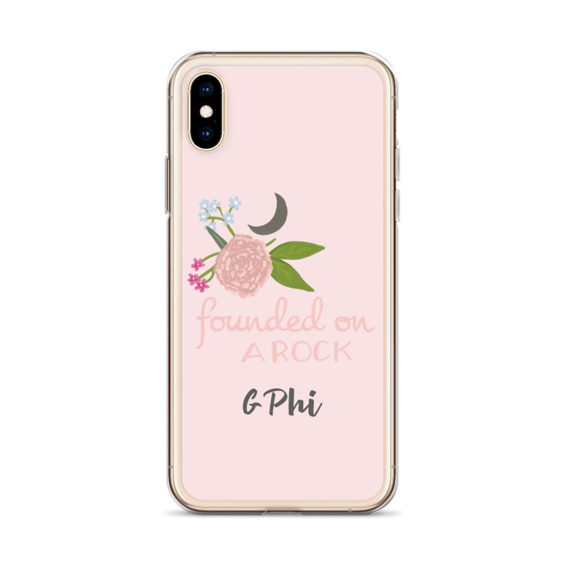 Gamma Phi Beta Founded on a Rock Pink iPhone Case