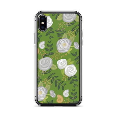 Kappa Delta Green Rose Floral Print iPhone X XS Case