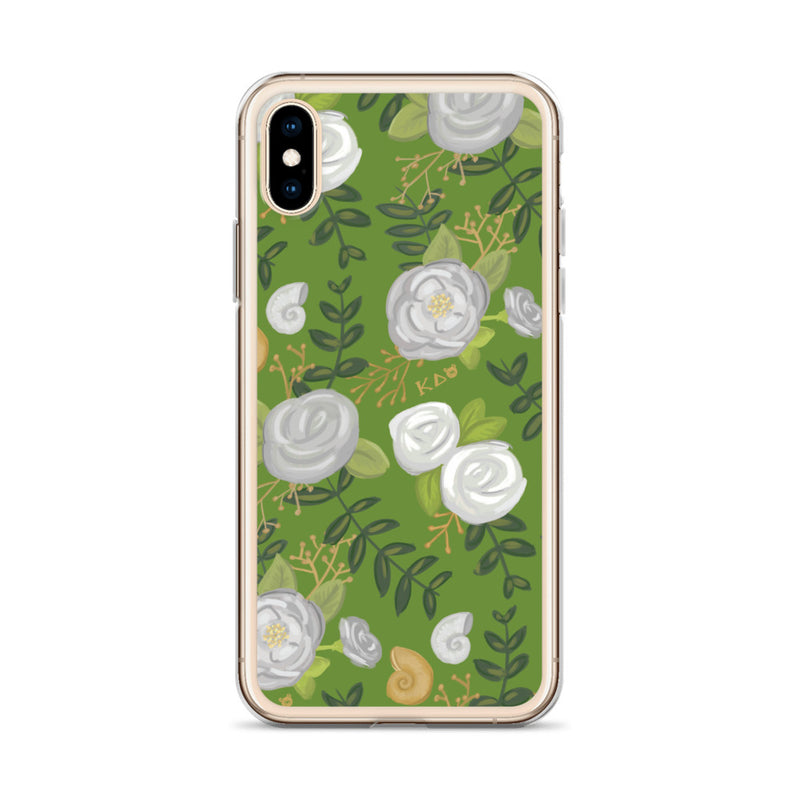 Kappa Delta Green Rose Floral Print iPhone X XS Case