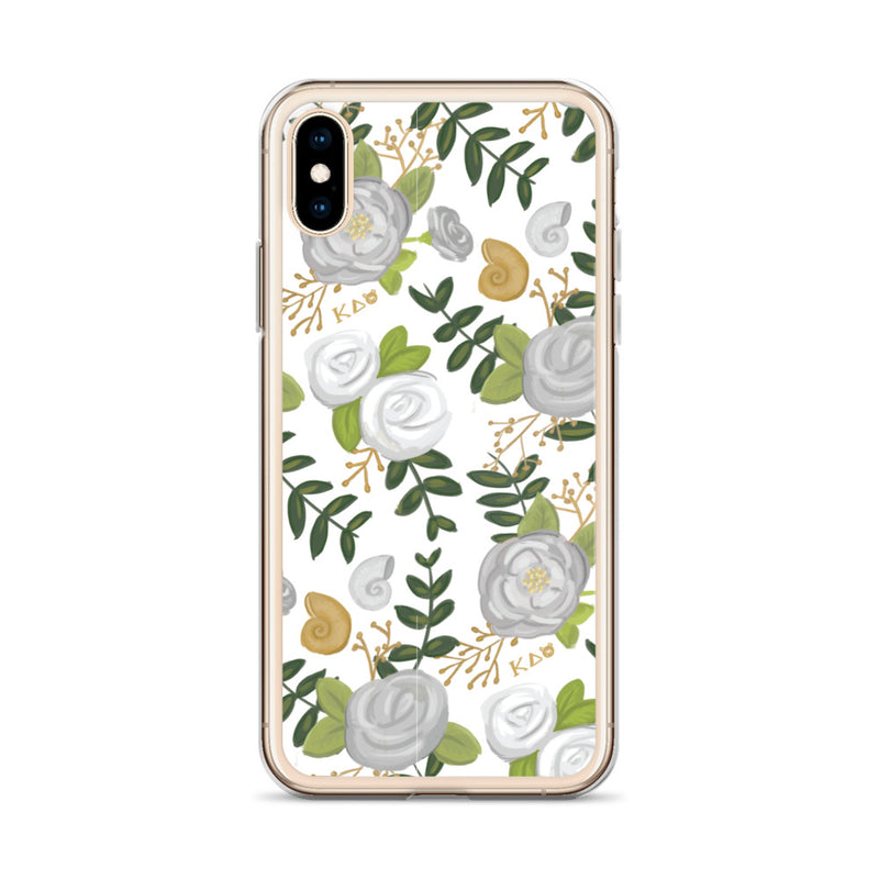 Kappa Delta White Floral Pattern iPhone Case