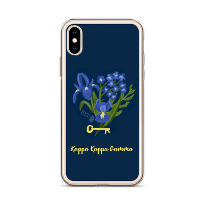 Kappa Kappa Gamma Fleur de Key iPhone Case, Dark Blue in iPhone XR