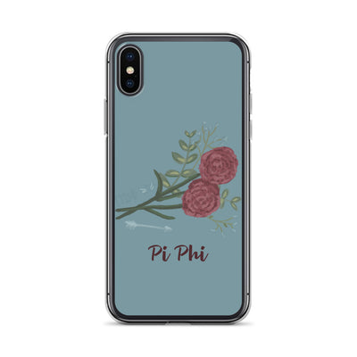 Pi Beta Phi Wine Carnation and Arrow iPhone Case