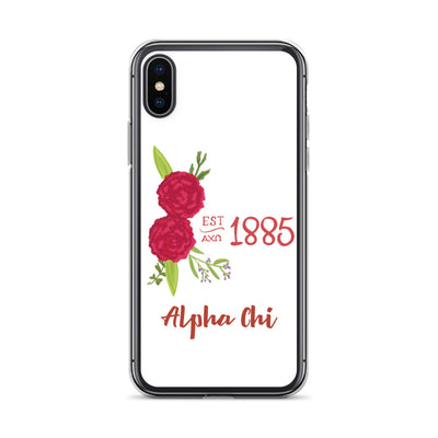 Alpha Chi Omega 1885 Founding Date White iPhone X, XS Case
