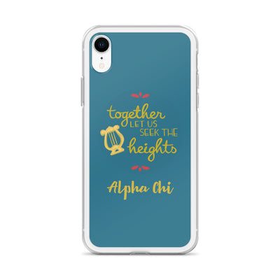 Alpha Chi Omega Motto Teal iPhone Case on iPhone XR XR 