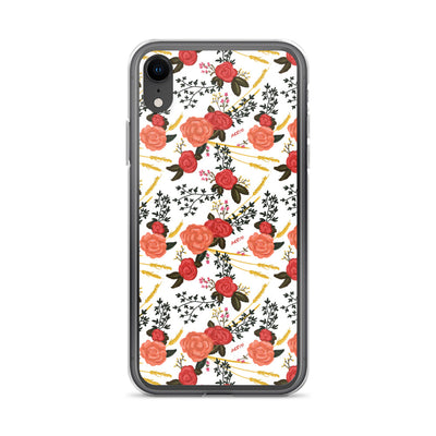 Alpha Omicron Pi Floral Pattern White iPhone Case