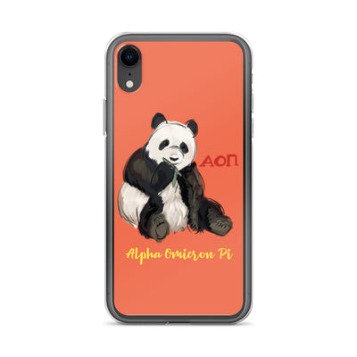 Alpha Omicron Pi Panda Coral iPhone Case