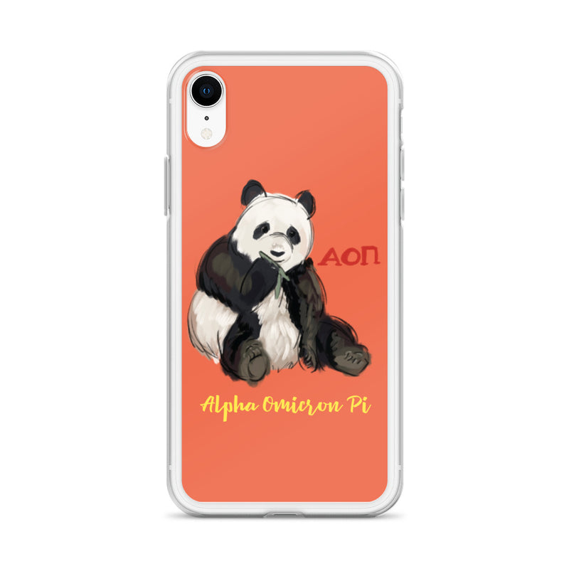 Alpha Omicron Pi Panda Coral iPhone Case