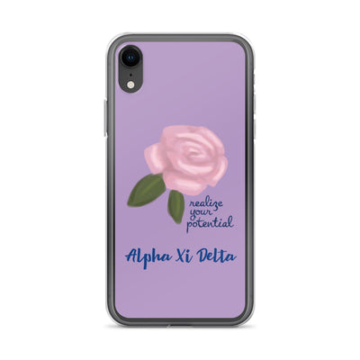 Alpha Xi Delta Realize Your Potential Purple iPhone Case