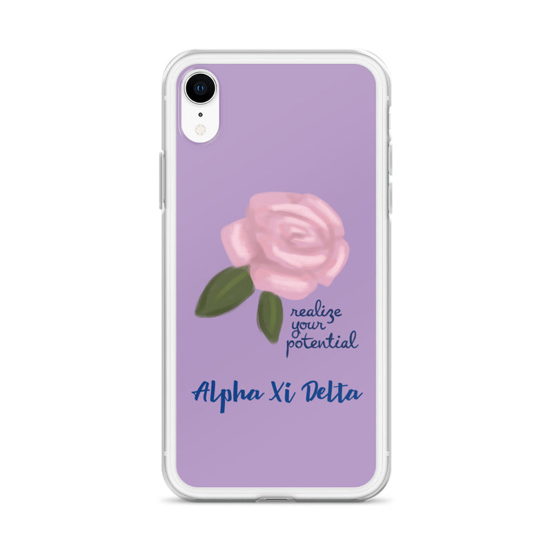 Alpha Xi Delta Realize Your Potential Purple iPhone Case