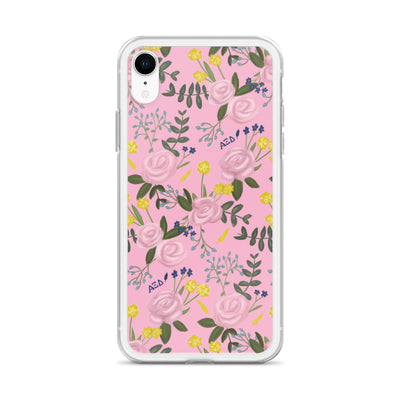 Alpha Xi Delta Pink Floral iPhone Case