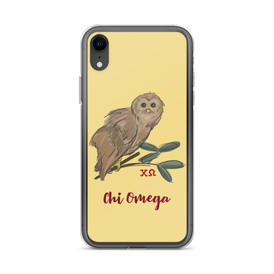 Chi Omega Gold Owl Mascot iPhone Case