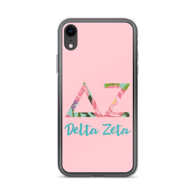 Delta Zeta Greek Letters Pink iPhone Case
