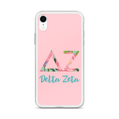 Delta Zeta Greek Letters Pink iPhone Case