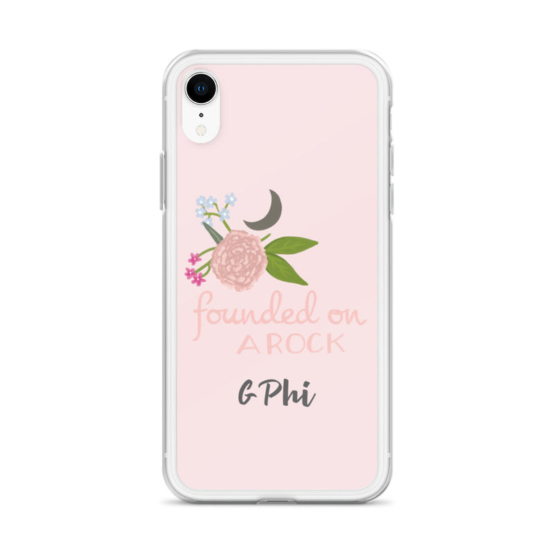 Gamma Phi Beta Founded on a Rock Pink iPhone Case