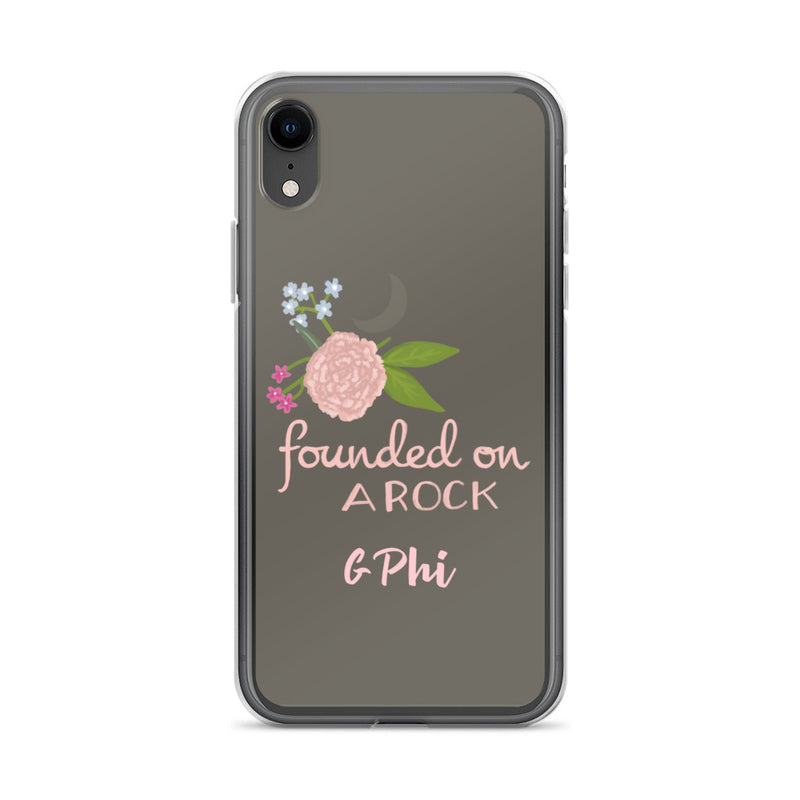 Gamma Phi Beta Founded on a Rock Brown iPhone Case