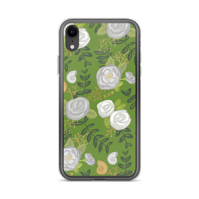 Kappa Delta Green Rose Floral Print iPhone XR Case