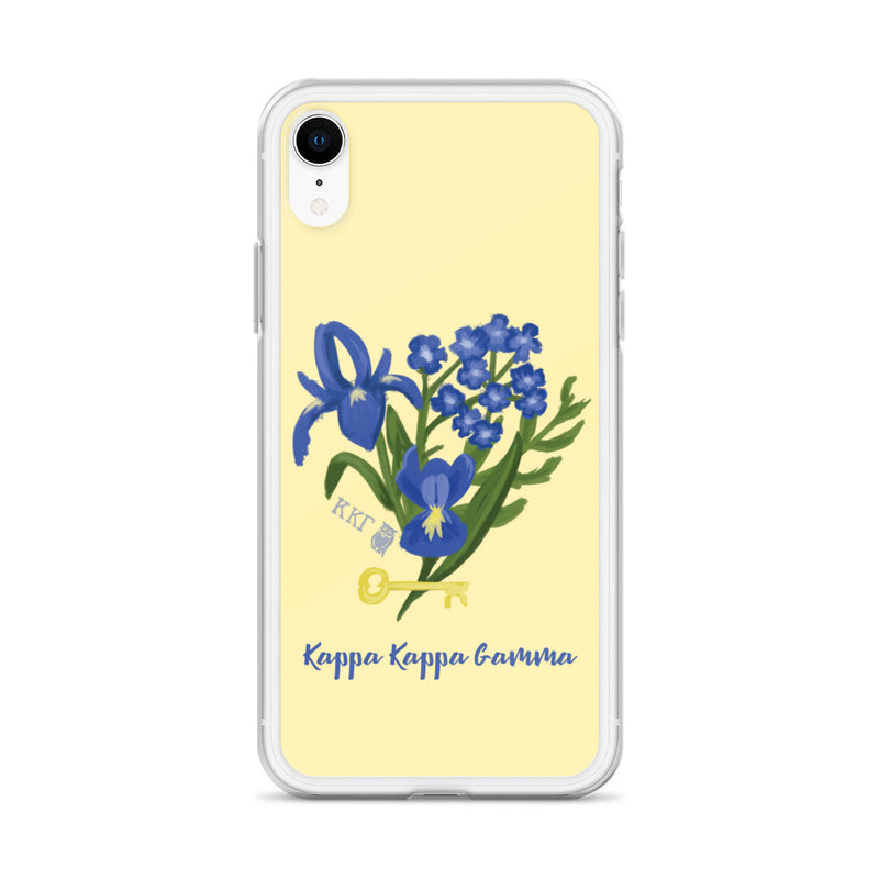 Kappa Kappa Gamma Yellow Fleur de Key iPhone Case on iPhone XR