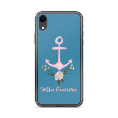 Delta Gamma iphone case with Pink Anchor for iPhone 7 or iPhone 8.