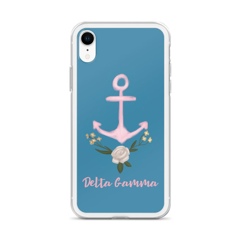 Delta Gamma iphone case with Pink Anchor for iPhone XR.