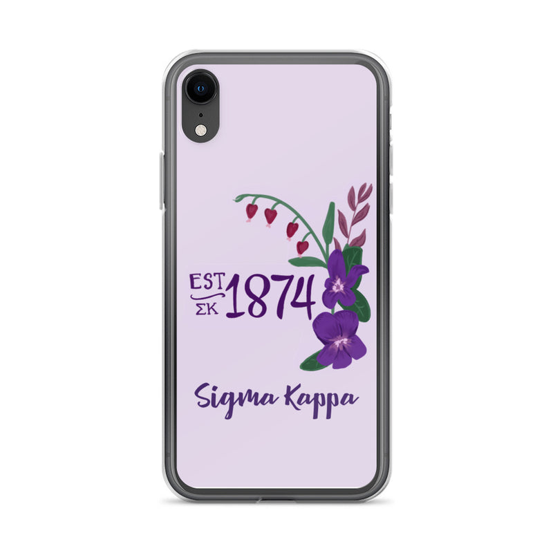 Sigma Kappa 1874 Founders Day Lavender iPhone Case