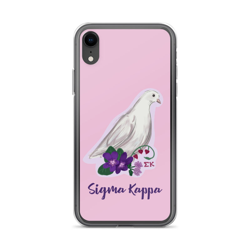 Sigma Kappa Dove Mascot Pink iPhone Case