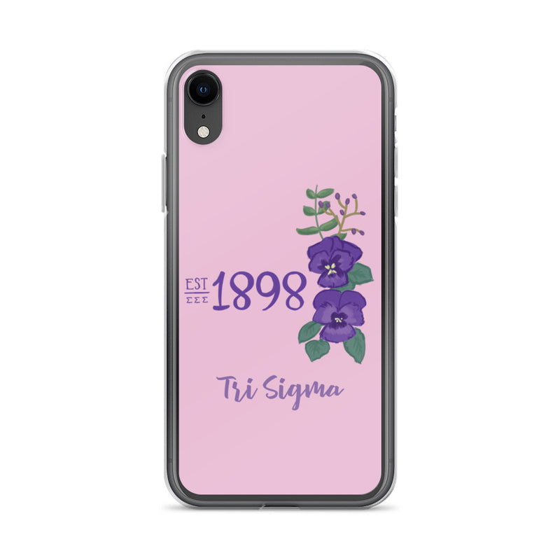 Tri Sigma 1898 Founders Day Design Pink iPhone Case