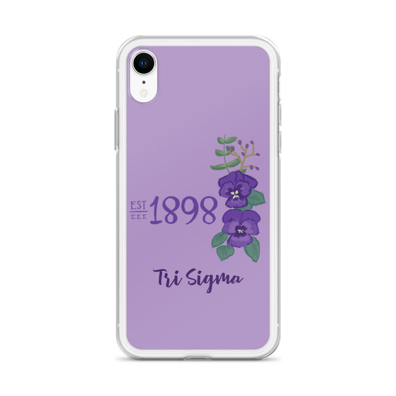 Tri Sigma 1898 Founders Day Design Violet iPhone Case