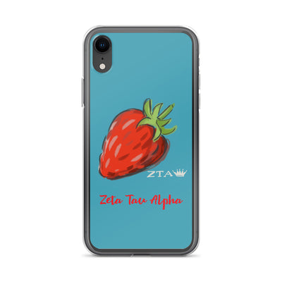 Zeta Tau Alpha Strawberry iPhone Case, Turquoise