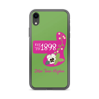 Zeta Tau Alpha 1898 Founders Day Green iPhone Case
