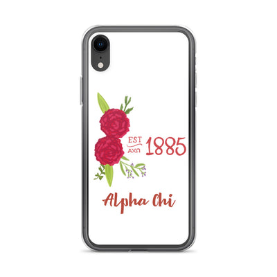 Alpha Chi Omega 1885 Founding Date White iPhone Case