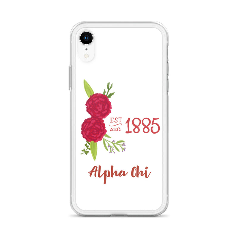 Alpha Chi Omega 1885 Founding Date White iPhone XR Case