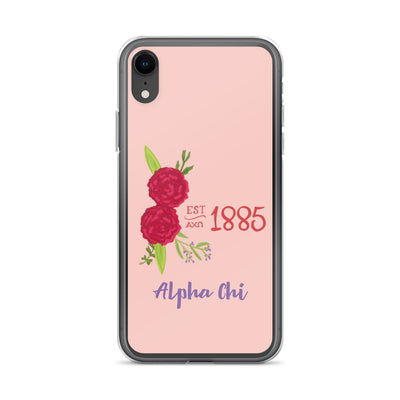 Alpha Chi Omega 1885 Founding Year Pink iPhone XR Case