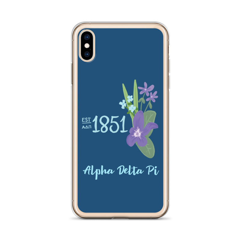 Alpha Delta Pi 1851 Blue iPhone Case | Greek Happy