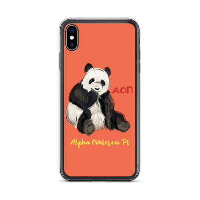 Alpha Omicron Pi Panda Coral iPhone Case