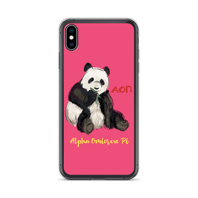 Alpha Omicron Pi Panda Pink iPhone Case