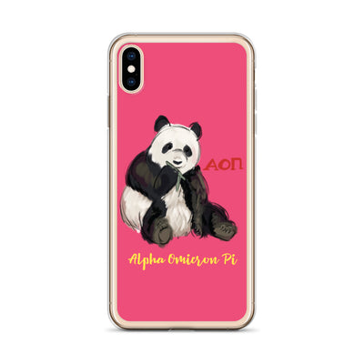 Alpha Omicron Pi Panda Pink iPhone Case