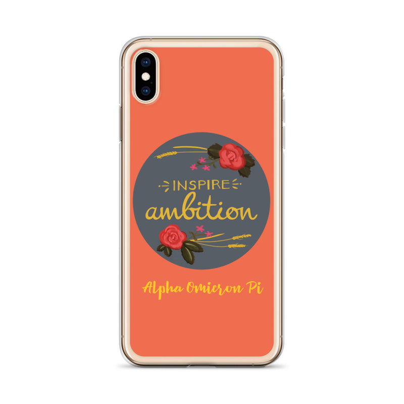 Alpha Omicron Pi Inspire Ambition Coral iPhone Case