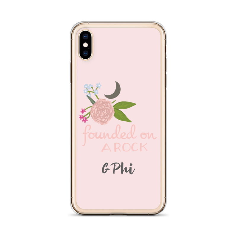 Gamma Phi Beta Founded on a Rock Pink iPhone Case
