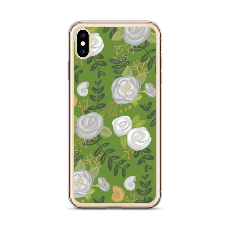 Kappa Delta Green Rose Floral Print iPhone XS Max Case
