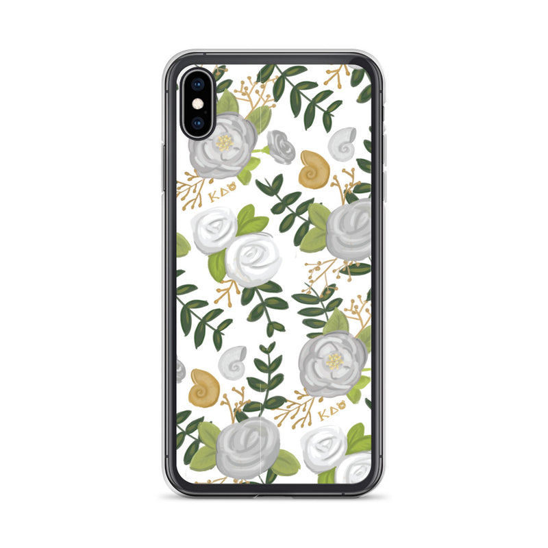 Kappa Delta White Floral Pattern iPhone Case
