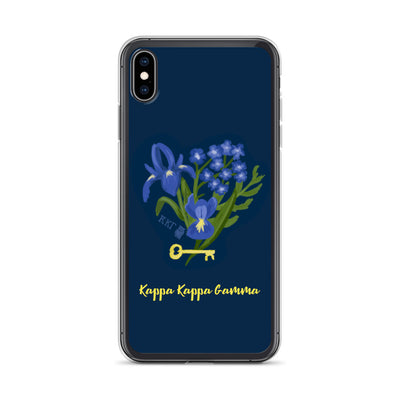Kappa Kappa Gamma Fleur de Key iPhone Case, Dark Blue in iPhone XS
