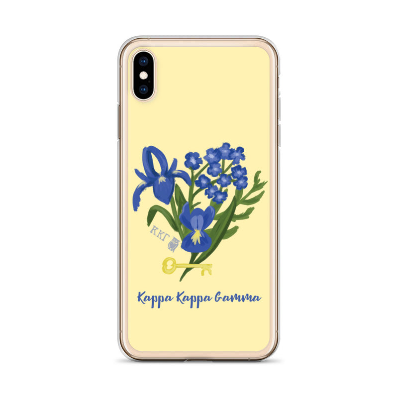 Kappa Kappa Gamma Yellow Fleur de Key iPhone Case on iPhone XS Max