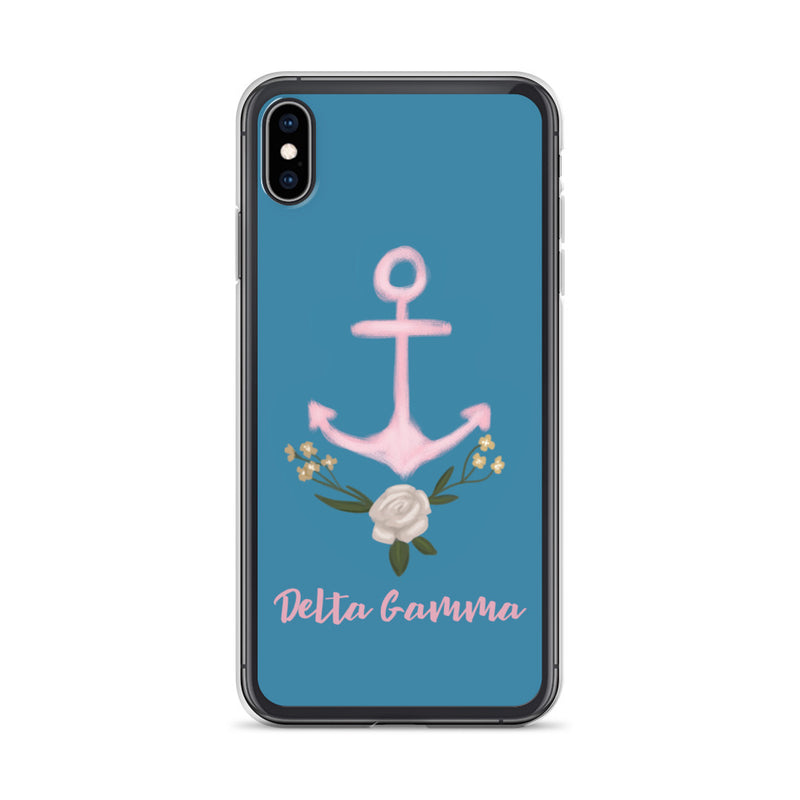 Delta Gamma iphone case with Pink Anchor for iPhone XS Max. 